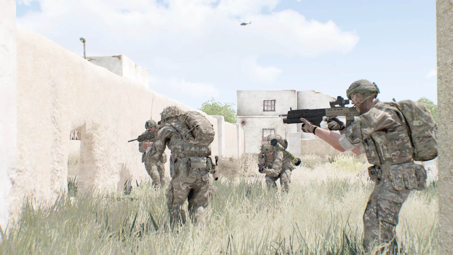 Close-quarters battle training in a built-up area.