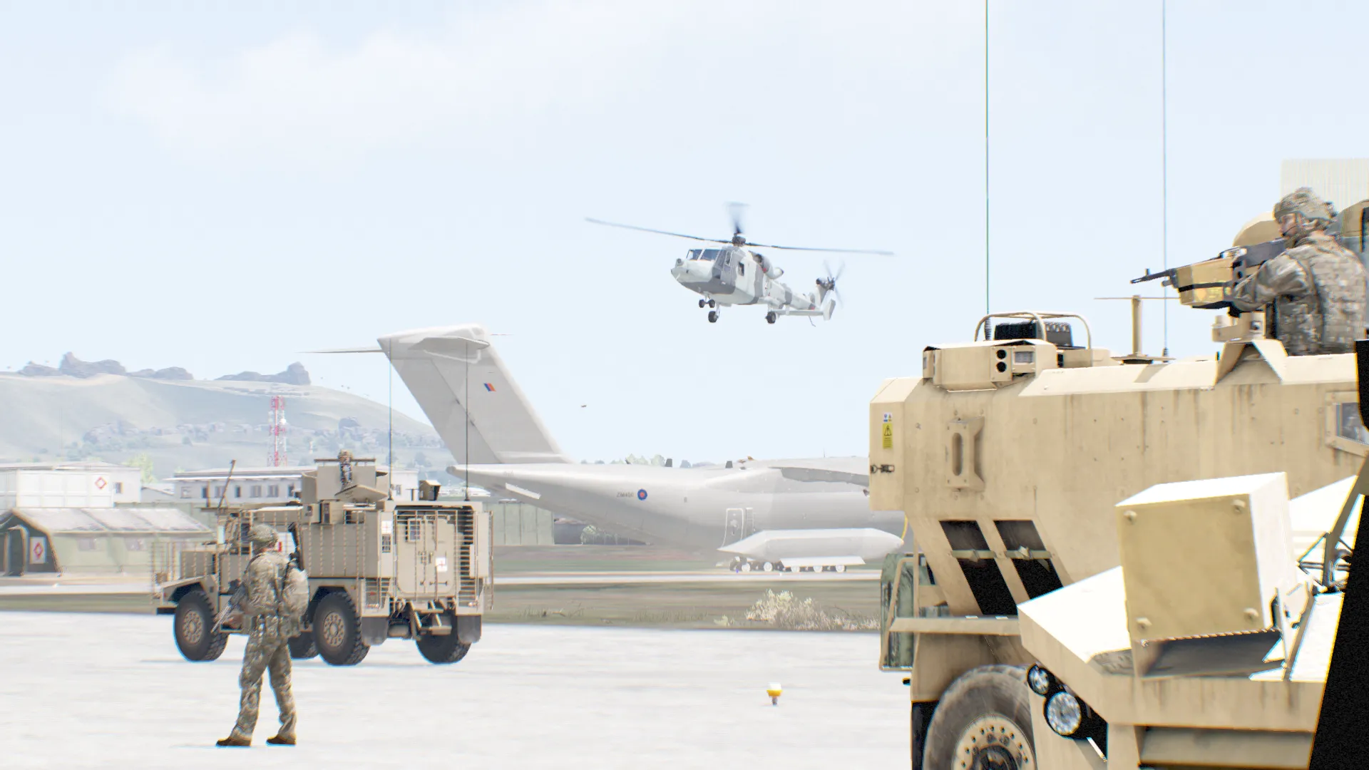 Joint Aviation Command aircrew and airframes on the ground.
