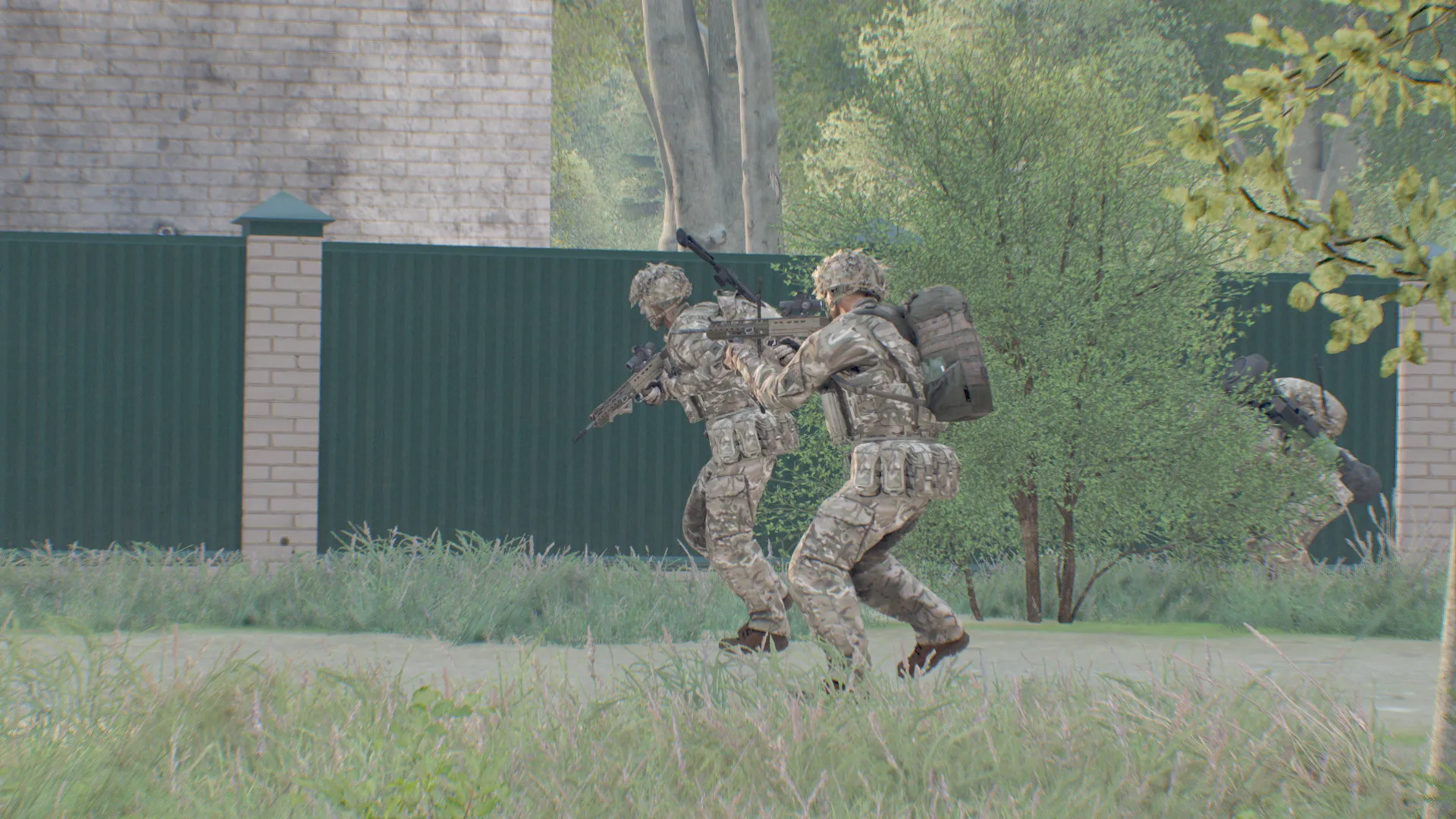 A patrol moving through open terrain.