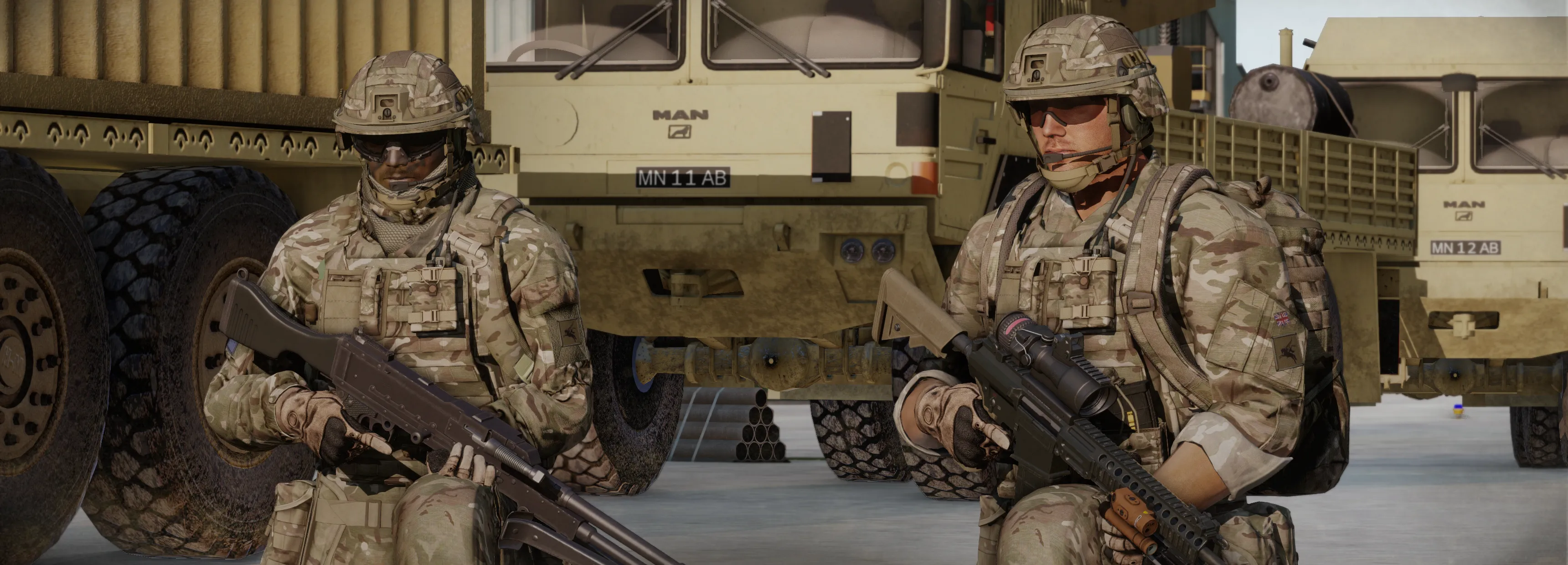 A section preparing to move out from an assembly area.